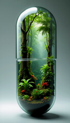 Nature Capsule - Miniature Rainforest Ecosystem in Glass Pill