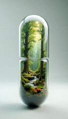 Nature Capsule - Miniature Rainforest Ecosystem in Glass Pill