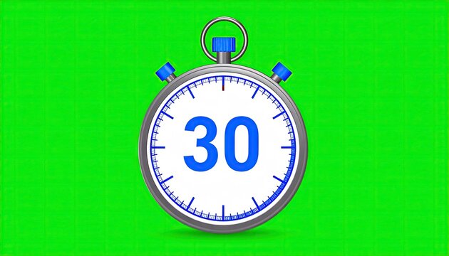 Digital stopwatch displaying 30 seconds