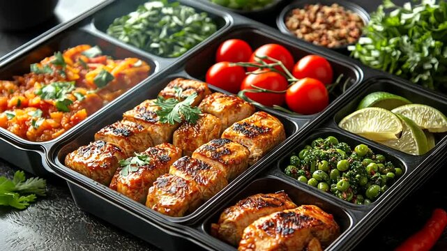 Healthy meal prep containers filled with nutritious foods for diet conscious individuals