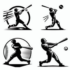 A Baseball batter check swing. Sports Activity Playing Game Athlete Competition Clipart Line Art Vector Illustration. Sport action hitter halting complete motion during ball.