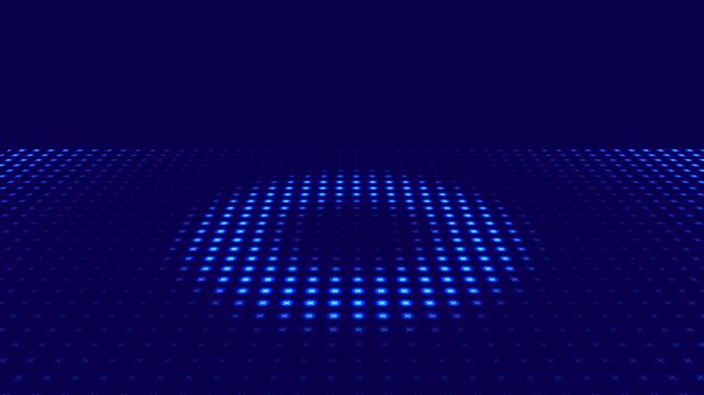 Abstract Blue Light Circle Grid animation on background. 4K resolution video