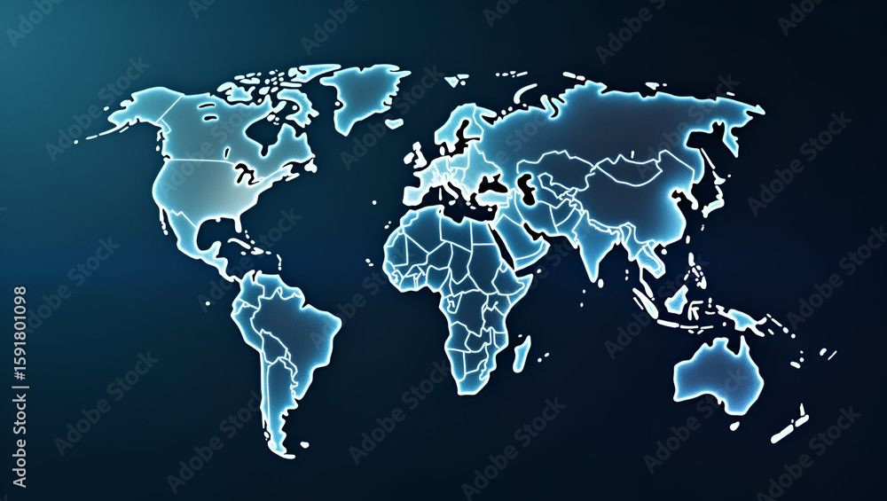 Poster high-resolution stock photo of global trade: realistic portrayal of interconnected markets with dyna