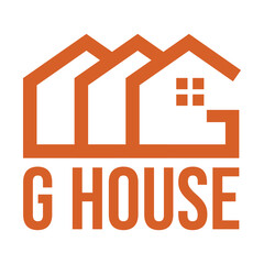 g house flat minimalist logo design