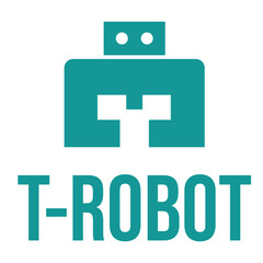 t robot flat minimalist logo design