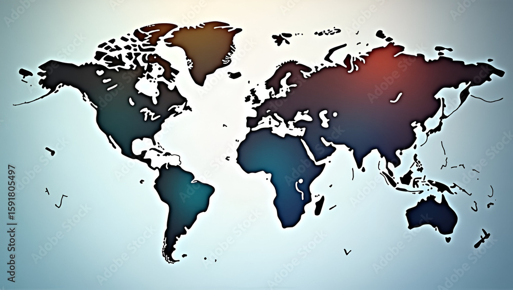 Poster closeup of financial analyst calculating global currency exchange rates with world map overlay water