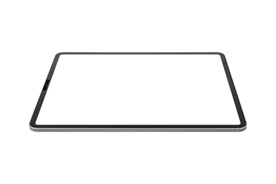 Tablet PC with blank screen isolated on transparent PNG. - Powered by Adobe