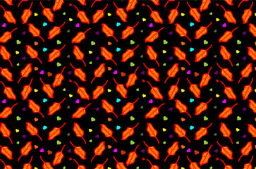 Minimalist colorful leaf pattern. Seamless pattern of red foliage background. Tropical leaf pattern. Floral foliage vector illustration. Seamless foliage pattern. Foliage leaf set collection.