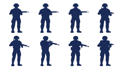 Soldiers holding rifles military uniform