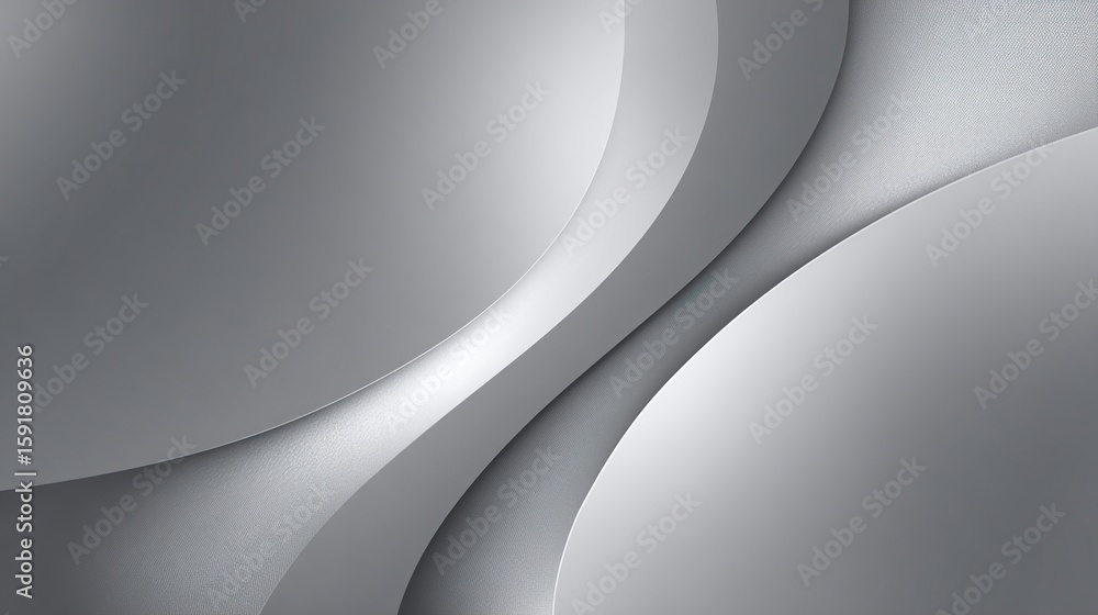 Poster abstract gray layers interlock with shadows and curved shapes, creating depth