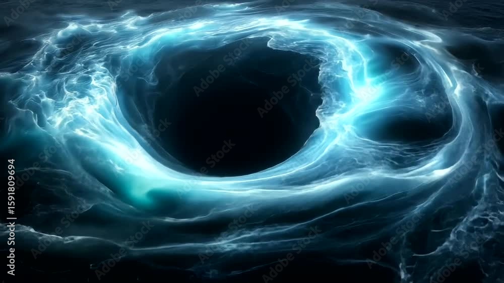 Poster mesmerizing blue energy vortex animation background for science and technology visuals