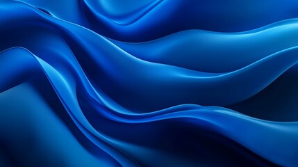 Obraz premium Wavy Blue Fabric Background with Smooth Gradient and Abstract Design