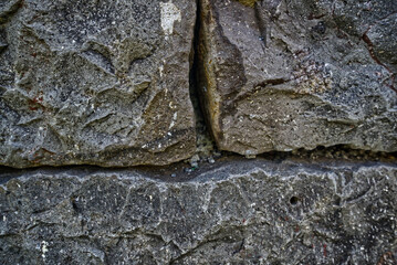 Stone and brick wall with various textures