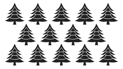 Obraz premium Stylized evergreen trees pattern christmas trees silhouettes
