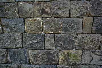 Stone and brick wall with various textures