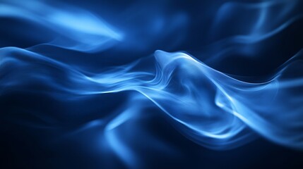 Obraz premium Abstract Blue Light Wave Background Digital Rendering for Science Designs