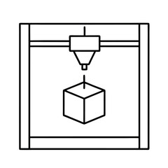 3D Printer Cube with Nozzle Outline Design for Manufacturing and Technology