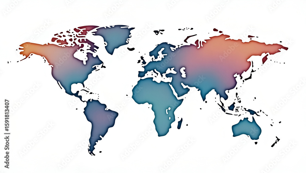Poster realistic watercolor world gdp analysis: abstract globe silhouette with numeric data overlays and fi