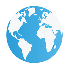 Earth globe world map vector illustration flat design