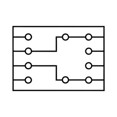 Simple Rectangular Circuit Board Design with Visible Traces and Components