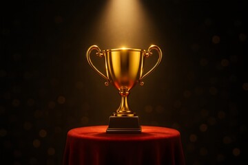 gold cup on a black background