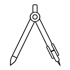 Drafting Compass Illustration V Shaped Opened Technical Drawing Tool Precision Instrument