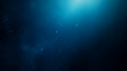 Fototapeta premium Exploring Deep Blue Sea Abstract Background with Lighting and Particles