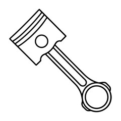 Detailed Illustration of a Vertical Piston Rod with Circular Top for Engine Design