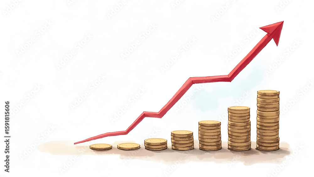 Poster realistic and watercolor style visuals depicting profit decline trends in business financial reports