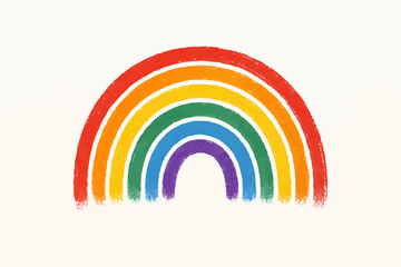 Fototapeta premium Seven color rainbow arc on clean background, symbol of natural beauty, light dispersion, and wonder