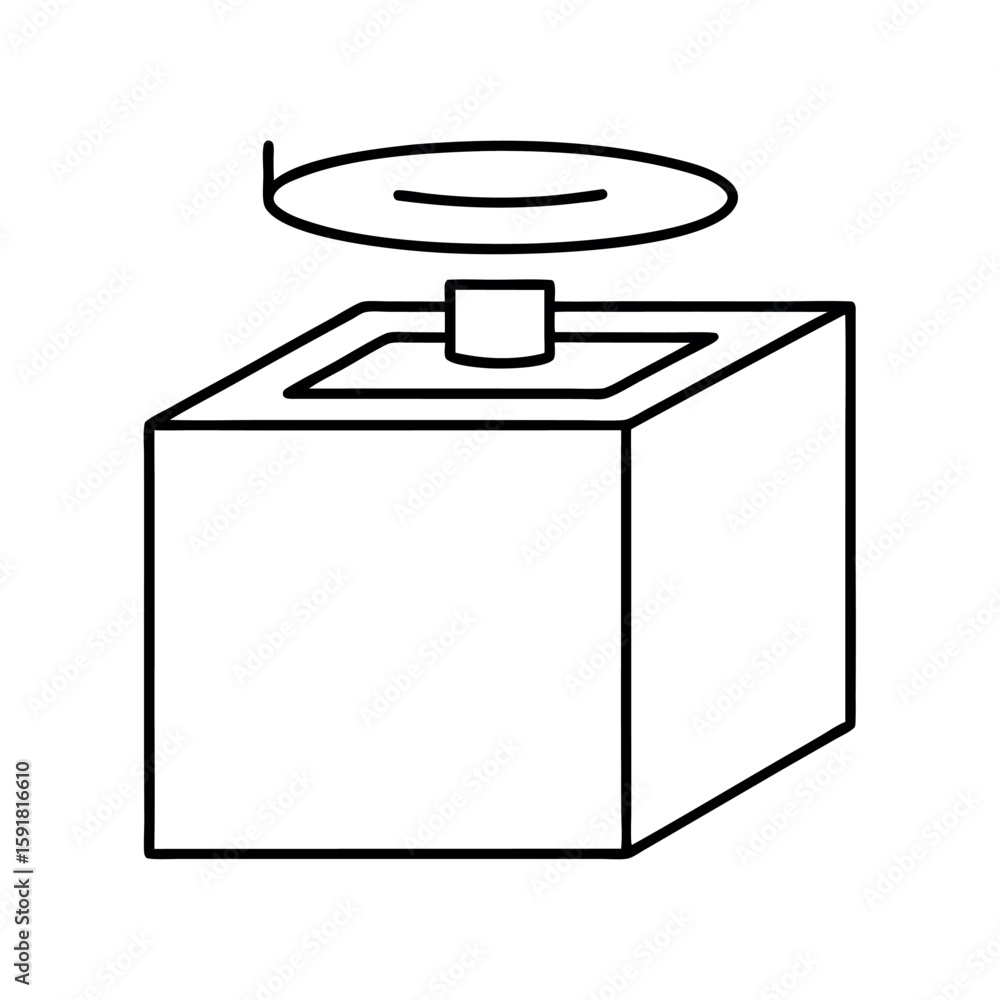 Aufkleber simple lidar sensor box with rotating top vector illustration design