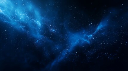 Exploring Deep Space Blue Nebula with Sparkling Stars Cosmic Wonder