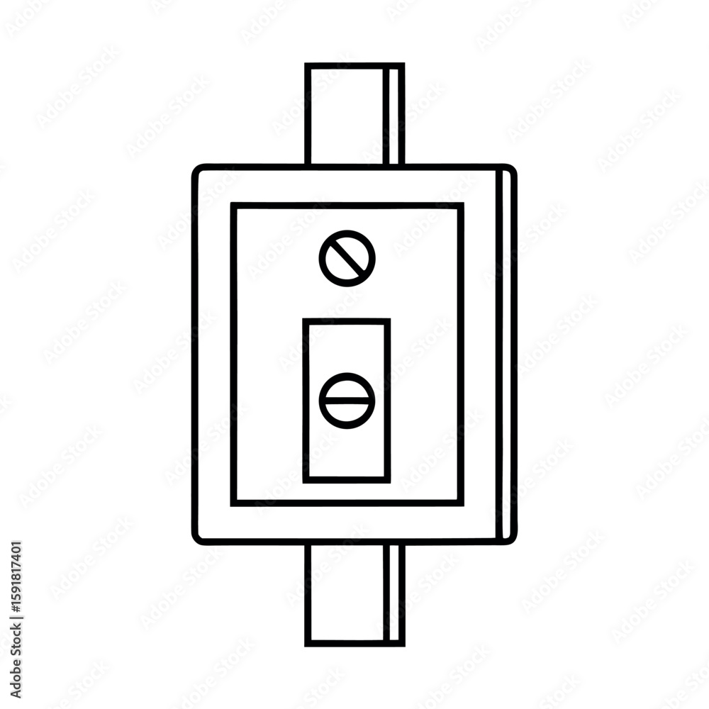 Poster power switch toggle in on position vector graphic design illustration