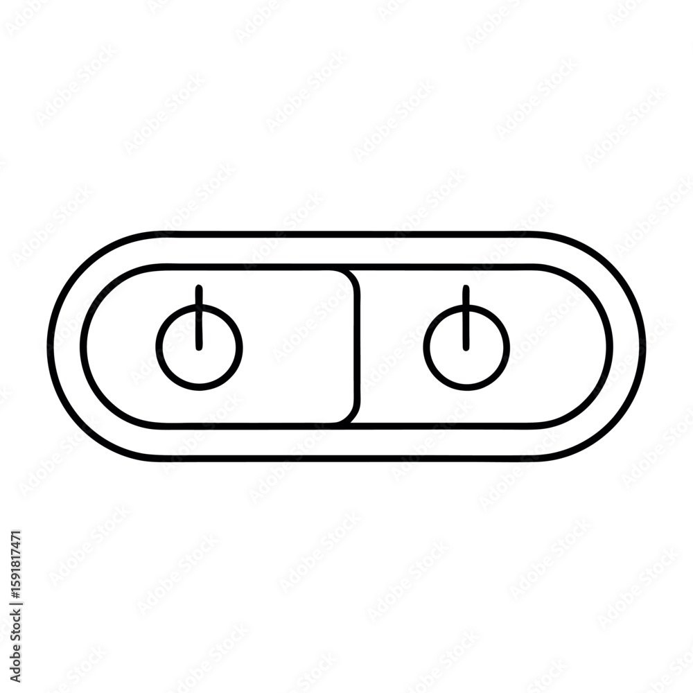 Poster power switch toggle in on position vector graphic design illustration