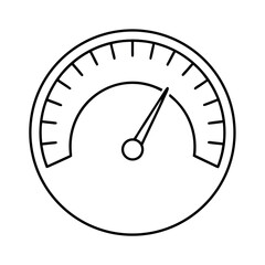 Circular Pressure Gauge Vector Illustration with Needle Pointing CMYK Colors