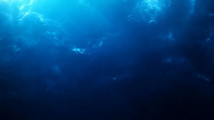Fototapeta premium Abstract Deep Blue Underwater Scene with Light Rays and Reflections
