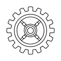 Robotic Wheel Illustration with Mechanical Hub Detailed Design and Technical Elements