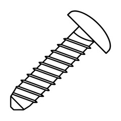 Simple Phillips Head Screw Illustration with Spiral Lines for Technical Design
