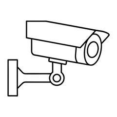 Security Camera Outline Design with Cat Illustration Elements for Surveillance Concepts