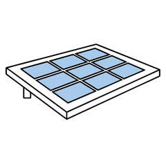Grid Like Solar Panel Vector Illustration for Renewable Energy Concepts and Sustainable Technology
