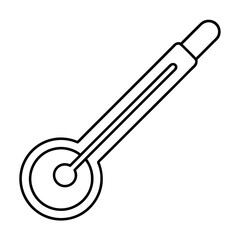 Thin Rod Thermometer Sensor with Bulb at Base Vector Illustration Design