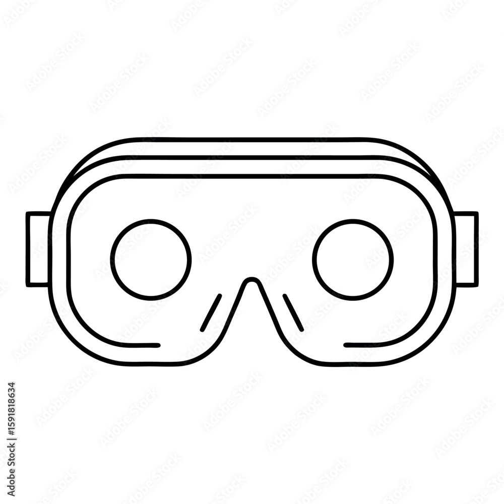 Aufkleber clean vr headset design with smooth lines for virtual reality applications