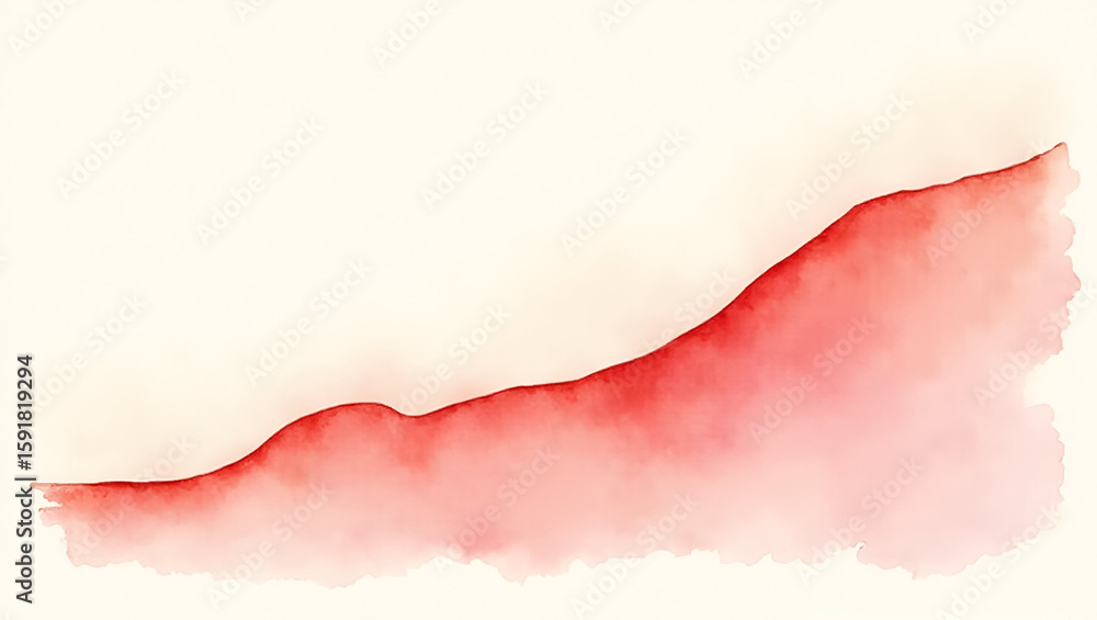 Poster stunning watercolor loss forecast curve in deep scarlet on parchment - perfect for stock photos with