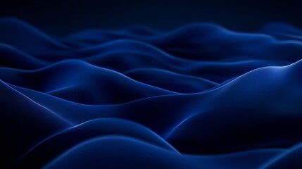 Obraz premium Abstract Flowing Dark Blue Waves Background with Subtle Light and Shadow
