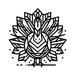 Coloring page,  thanksgiving, turkey,  line art