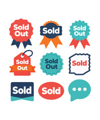 Creative and Colorful Sold Out Tags Collection Set

