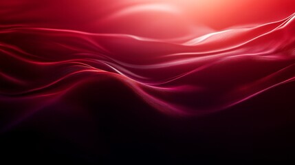 Obraz premium Abstract Red Silk Waves Flowing Gently with Light Shining From Above