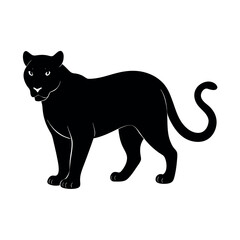 Obraz premium Panther ready to pounce with sharp features Line Art Vector illustration