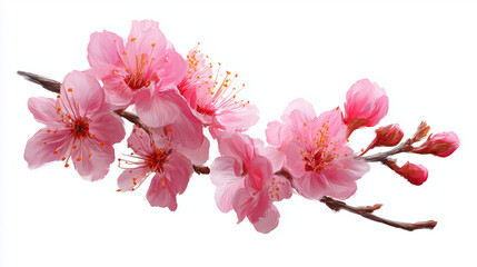 color sakura flower isolated on white
