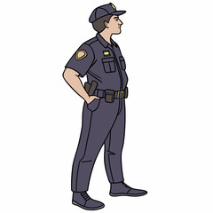 Police Officer Uniform Vector Illustration